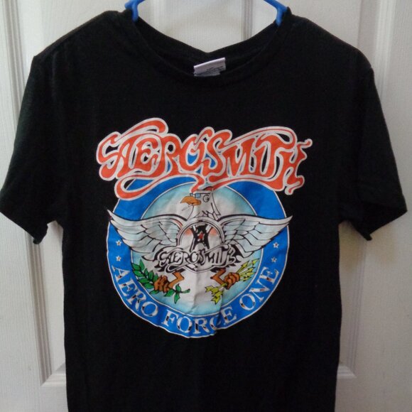 Aerosmith Concert Rock Band Aero Force One Men's T-Shirt Medium Black - Picture 1 of 2